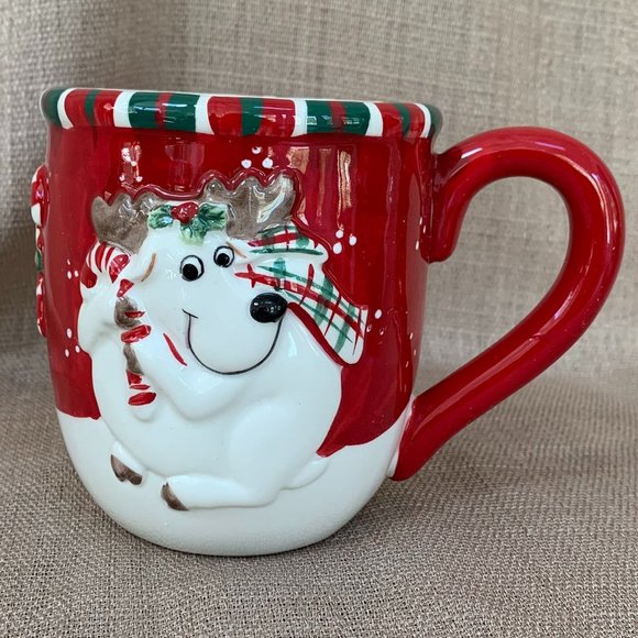 FITZ and FLOYD Reindeer Holiday Mug and Plate Set 2pc - Picture 4 of 15